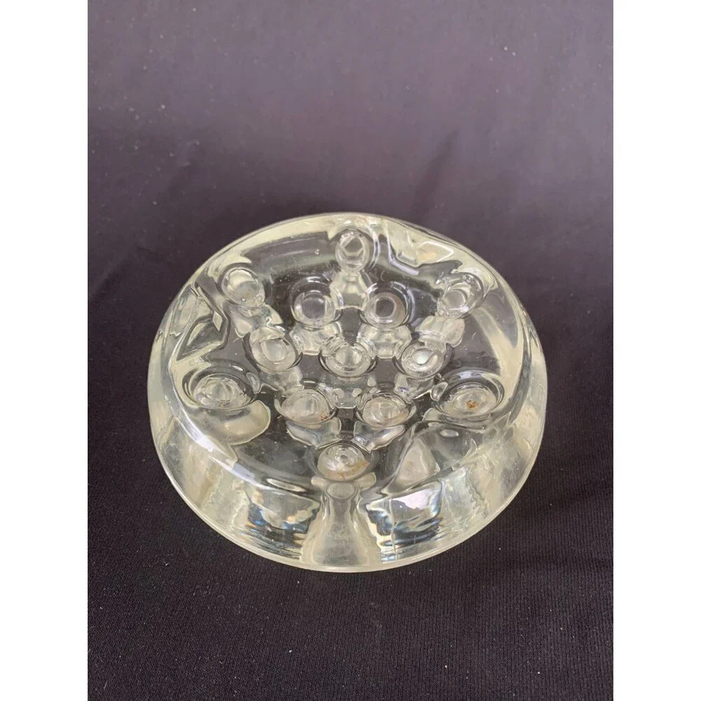 Clear Glass Flower Frog 13 Hole for Floral Arrangements Vases 4.5